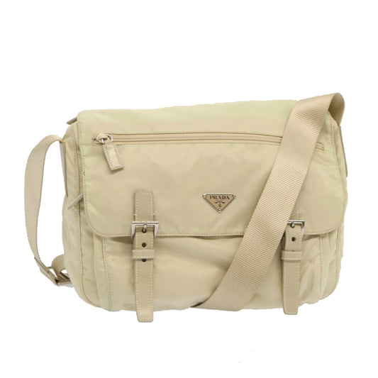 PRADA Shoulder Bag Nylon Cream  69349