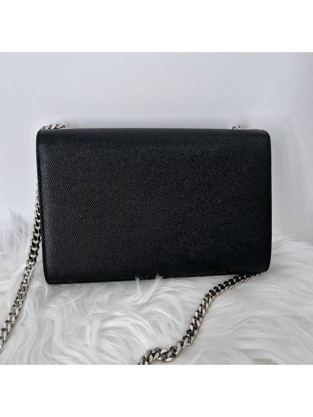 Saint Laurent Monogram Kate Chain Cross Bag Black Silver Medal