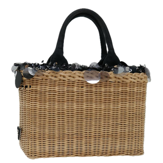 PRADA Hand Bag Wicker Beige  69445