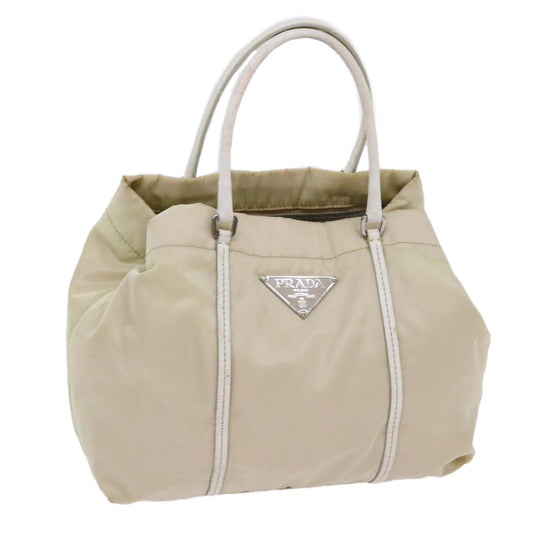 PRADA Hand Bag Nylon Cream  69652