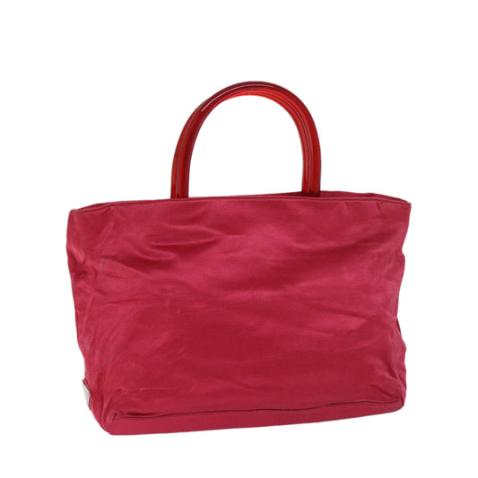 PRADA Hand Bag Satin Red  69745