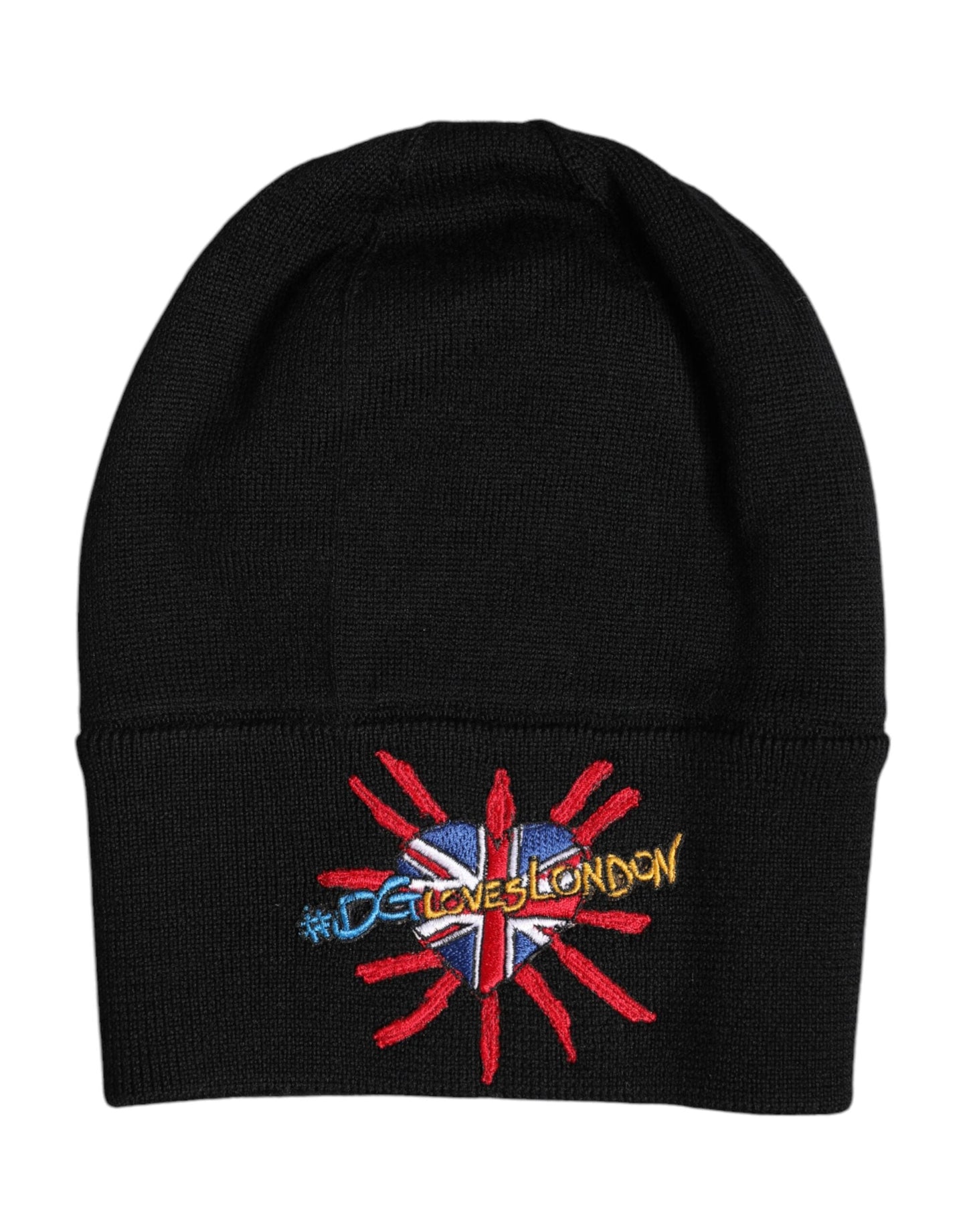 Dolce & Gabbana Black #DGLOVESLONDON Knitted Beanie Men's Hat