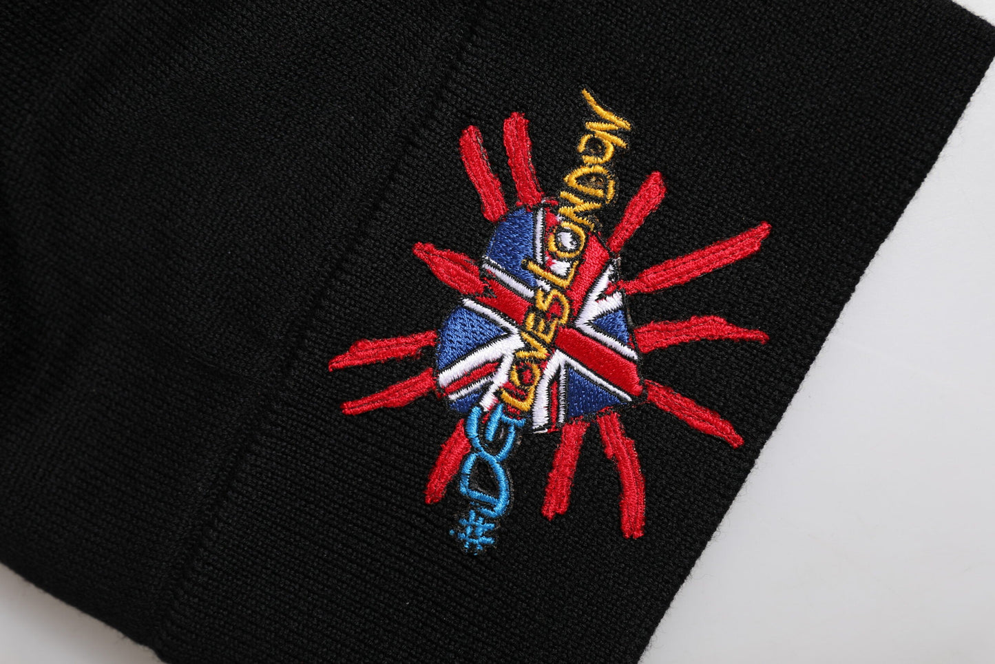 Dolce & Gabbana Black #DGLOVESLONDON Knitted Beanie Men's Hat