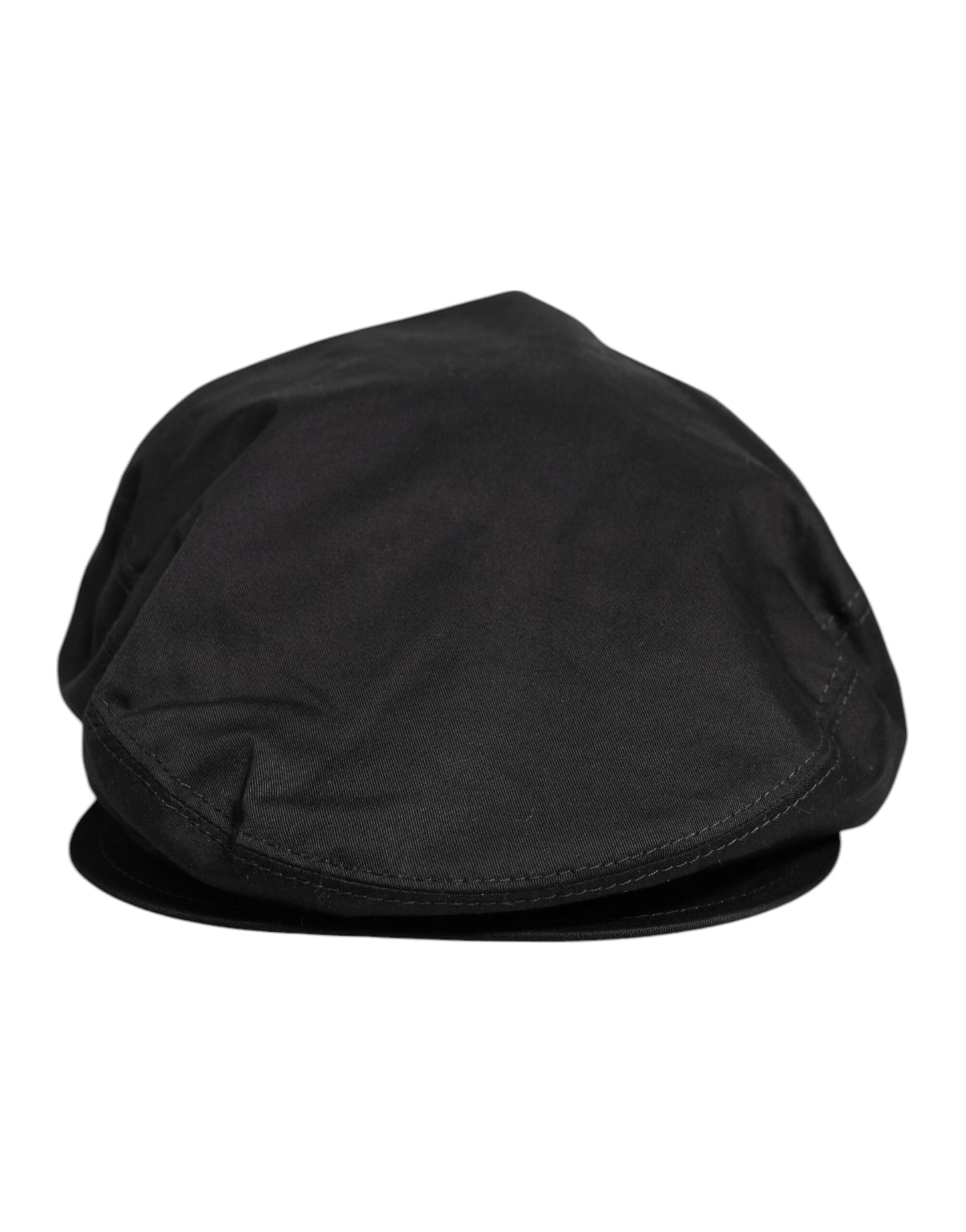 Dolce & Gabbana Black Cotton Newsboy Capello Cabbie Men's Hat
