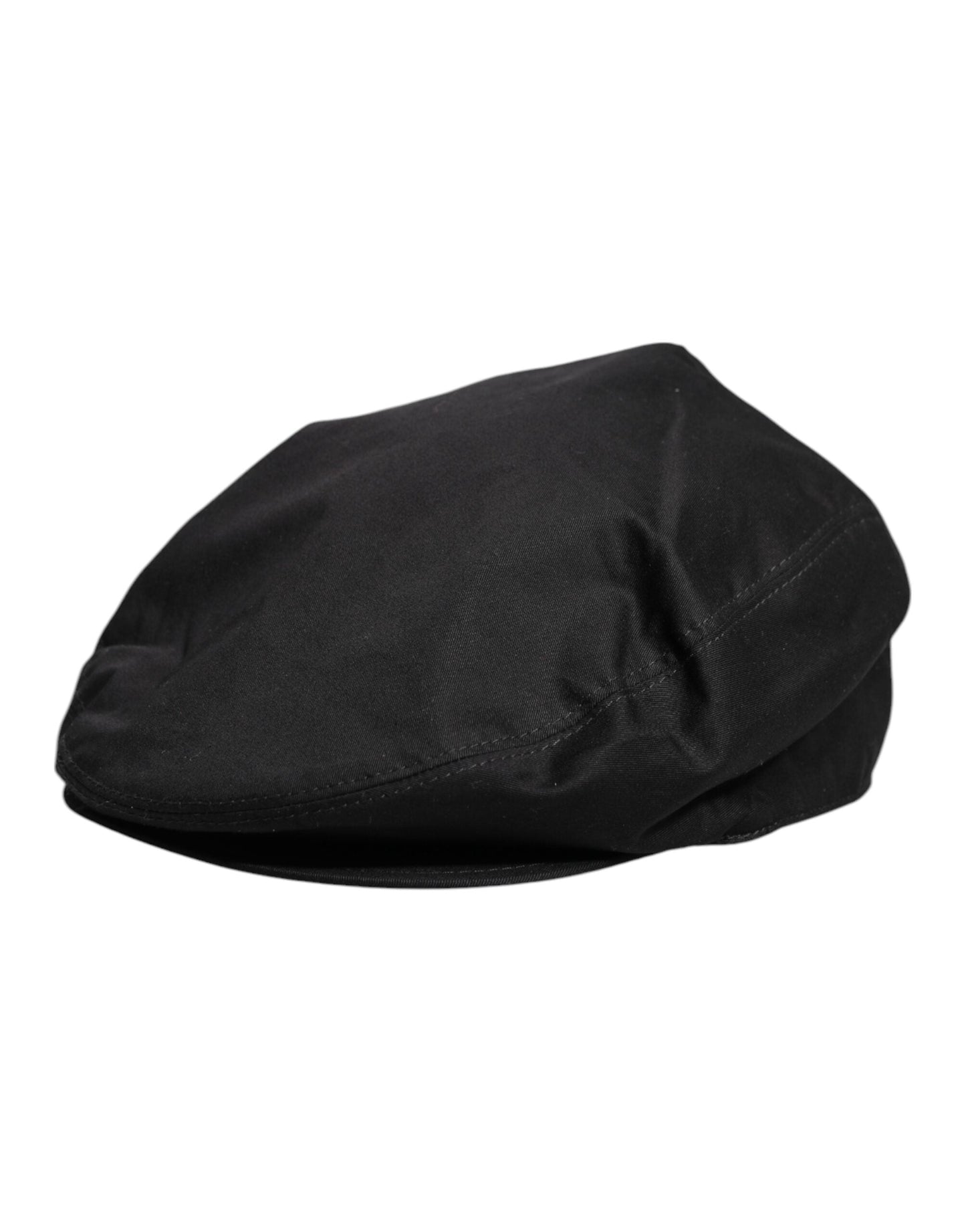 Dolce & Gabbana Black Cotton Newsboy Capello Cabbie Men's Hat
