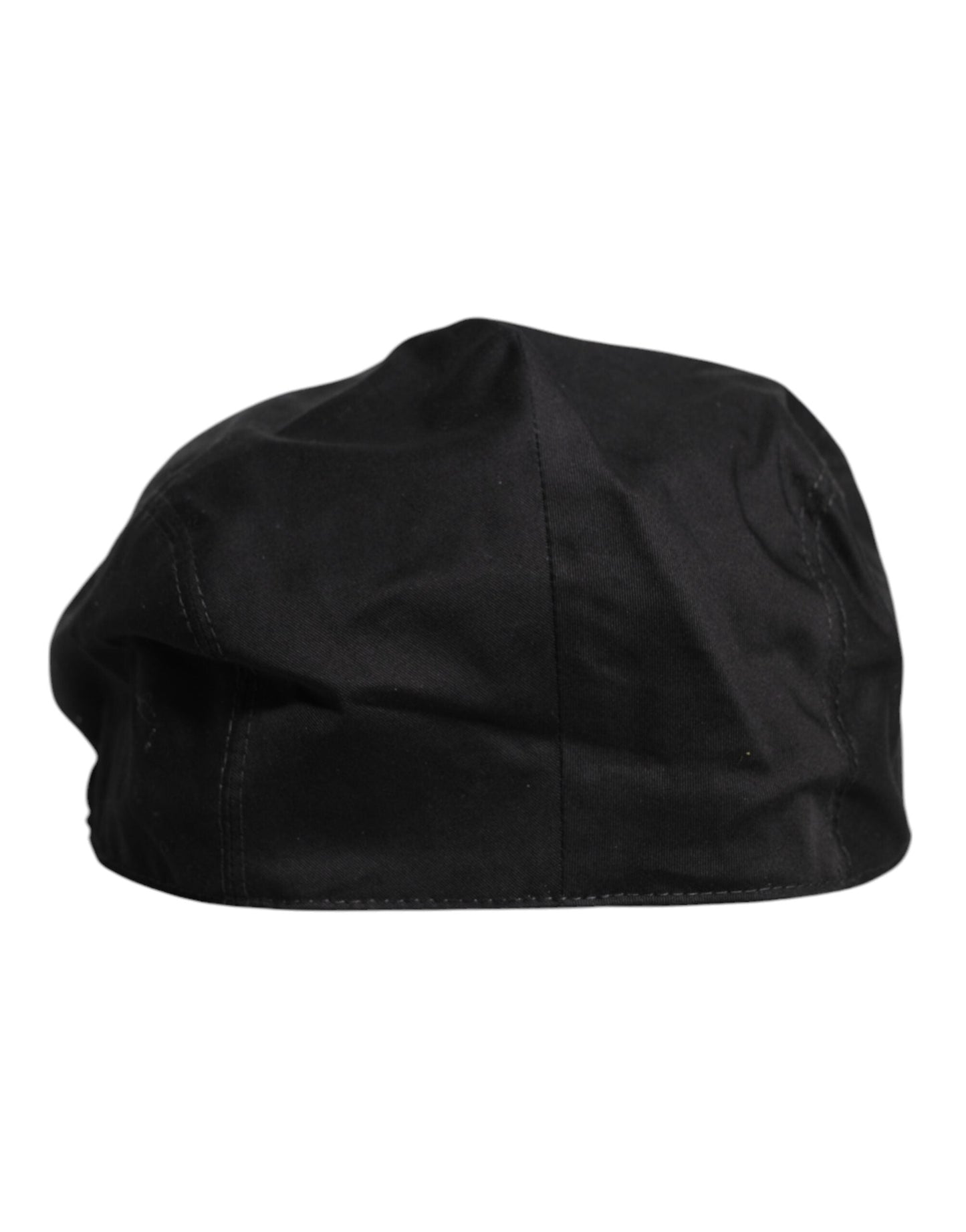 Dolce & Gabbana Black Cotton Newsboy Capello Cabbie Men's Hat