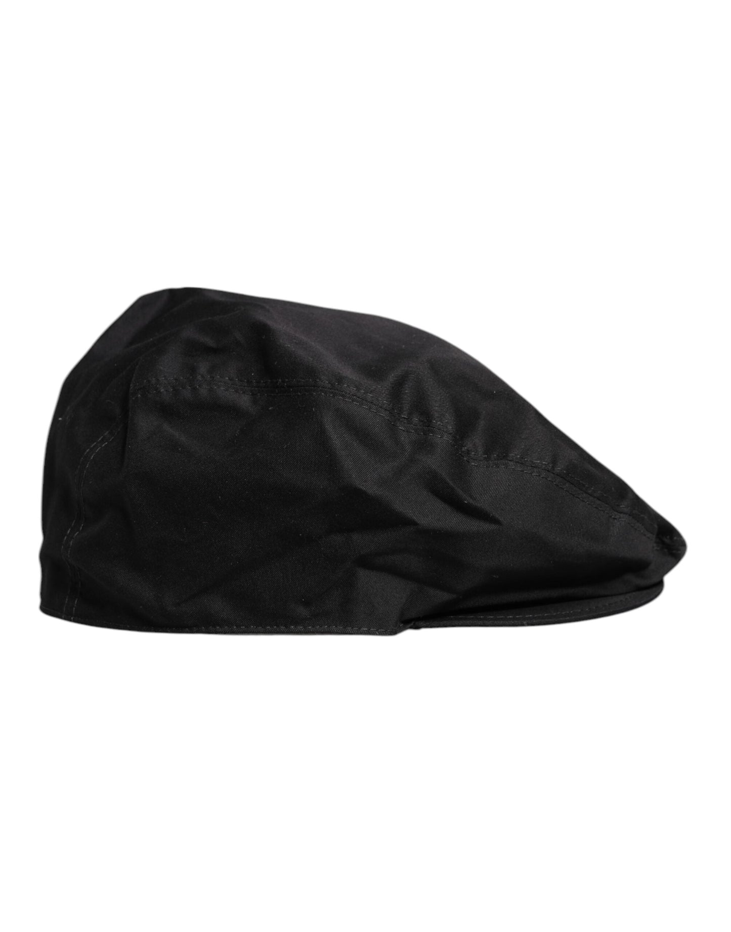 Dolce & Gabbana Black Cotton Newsboy Capello Cabbie Men's Hat