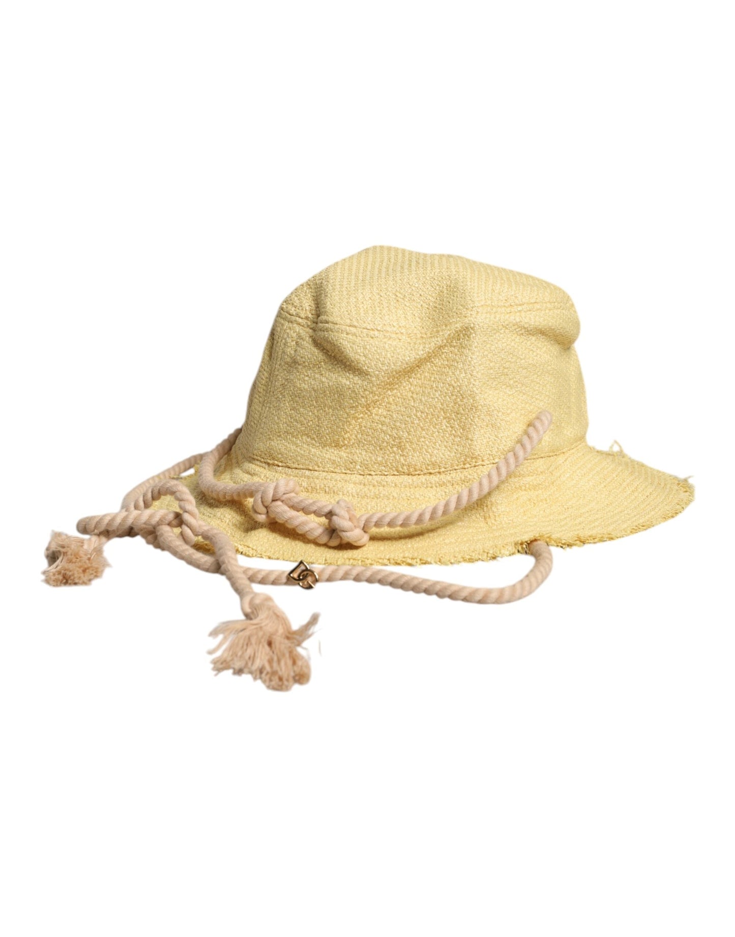 Dolce & Gabbana Yellow Cotton Wide Brim Men's Bucket
