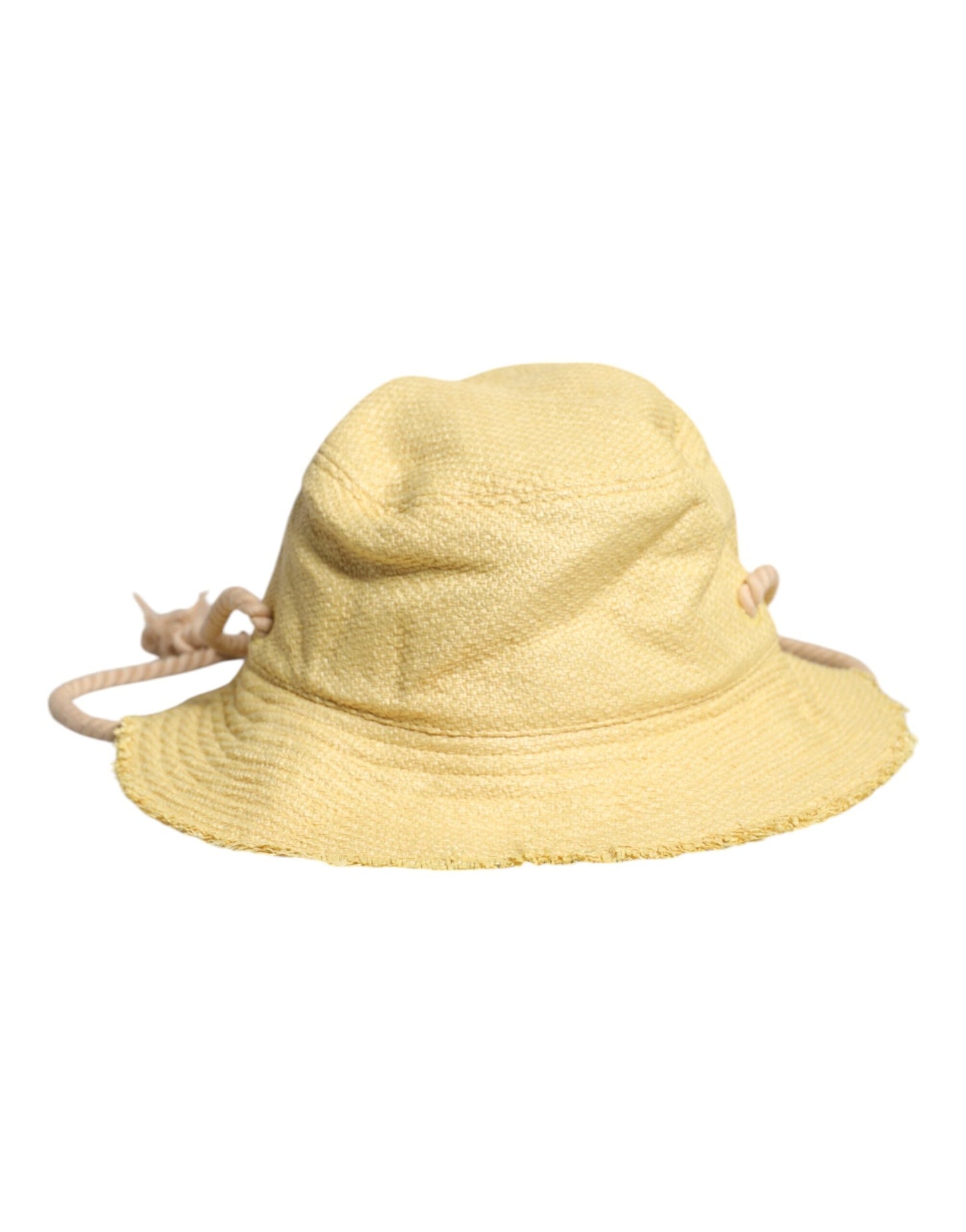 Dolce & Gabbana Yellow Cotton Wide Brim Men's Bucket