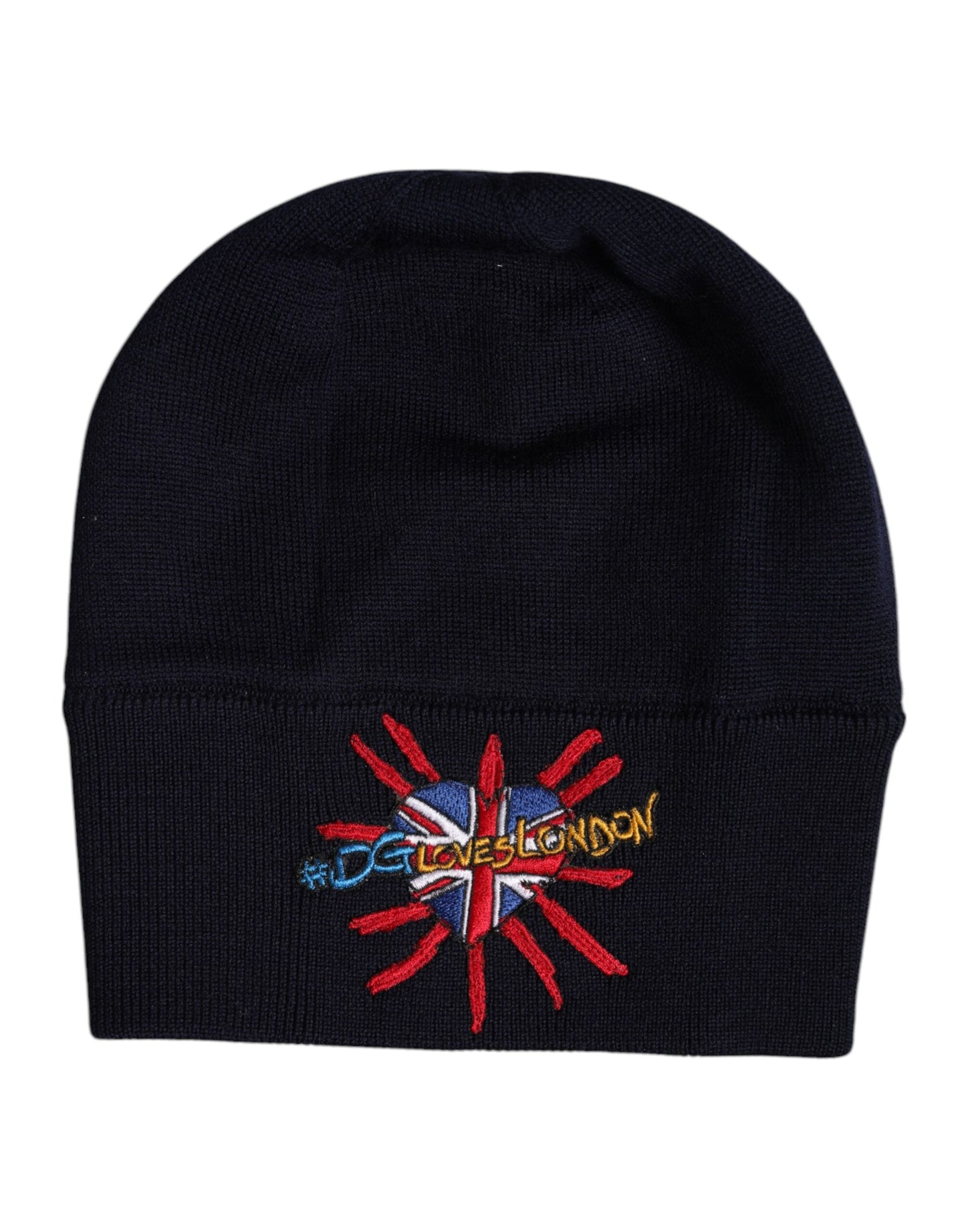 Dolce & Gabbana Black Wool #DGLovesLondon Winter Beanie Men's Hat ()