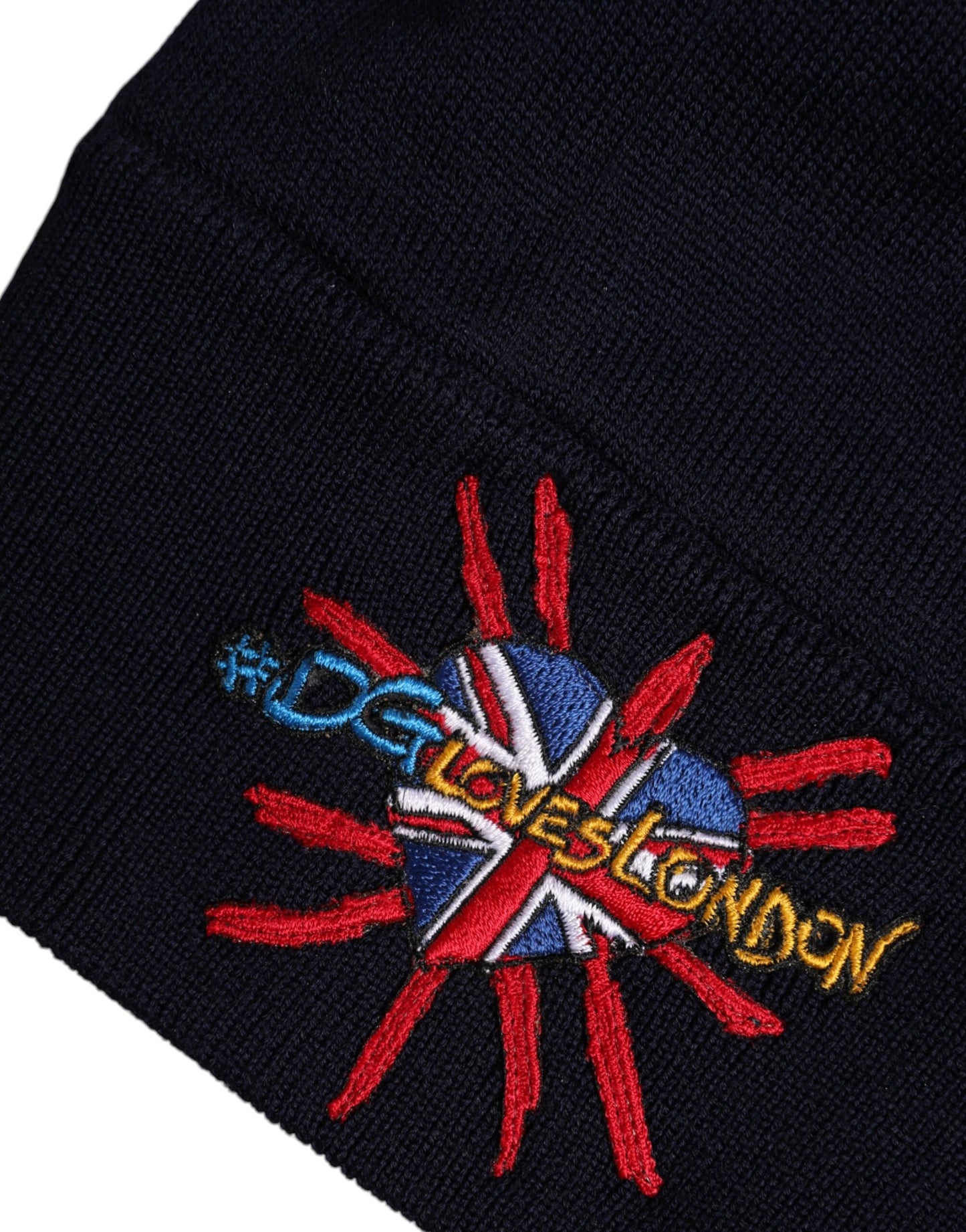 Dolce & Gabbana Black Wool #DGLovesLondon Winter Beanie Men's Hat ()