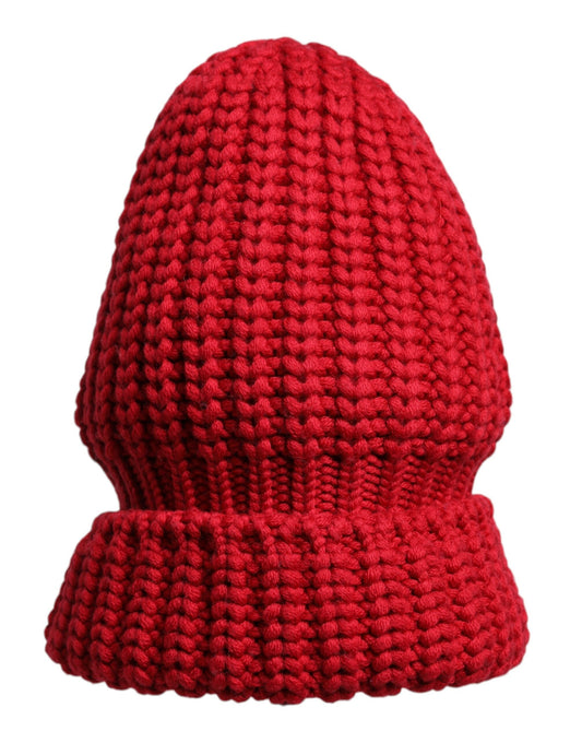 Dolce & Gabbana Red Solid Wool Knitted Winter Beanie Men's Hat ()