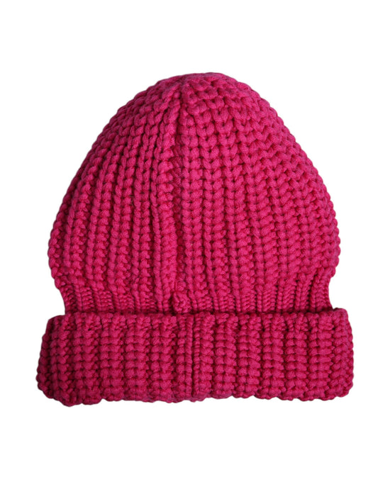Dolce & Gabbana Pink Solid Wool Knitted Winter Beanie Men's Hat