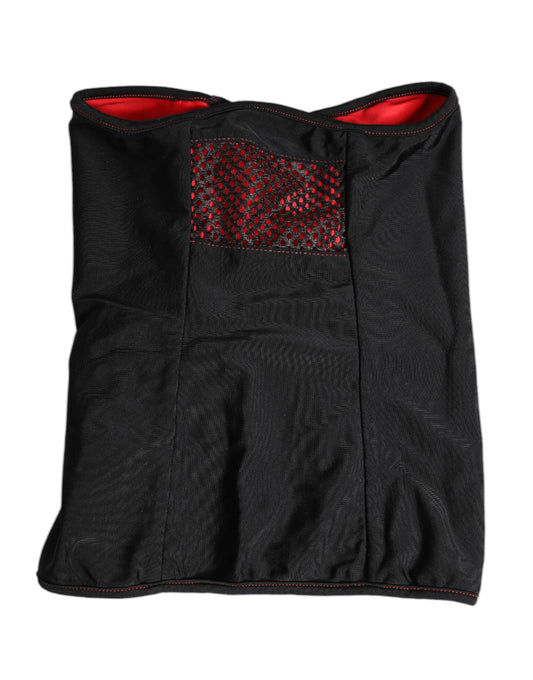 Dolce & Gabbana Black Nylon Knitted Neck Warmer Balaclava Men's Scarf