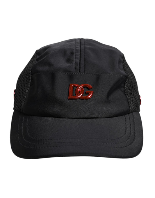 Dolce & Gabbana Black Nylon DG Logo 6 Panels Baseball Men's Cap