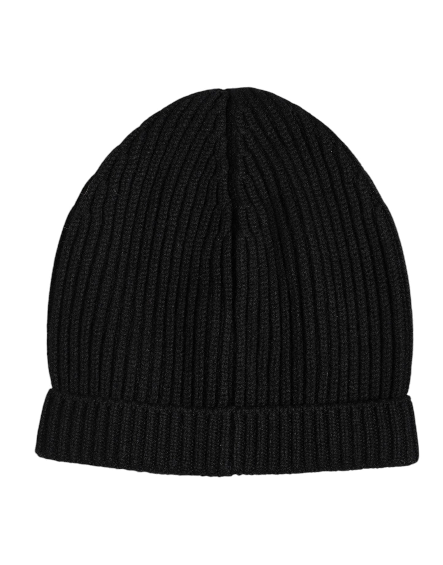 Dolce & Gabbana Black Cashmere Knitted Winter Beanie Men's Hat