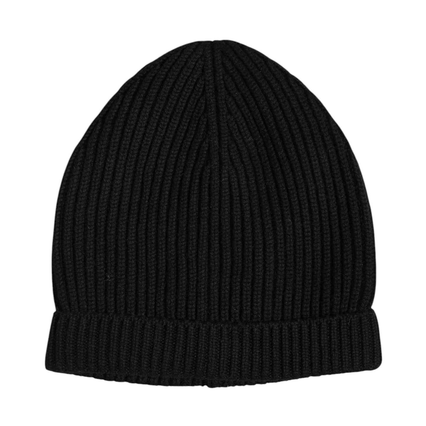 Dolce & Gabbana Black Cashmere Knitted Winter Beanie Men's Hat