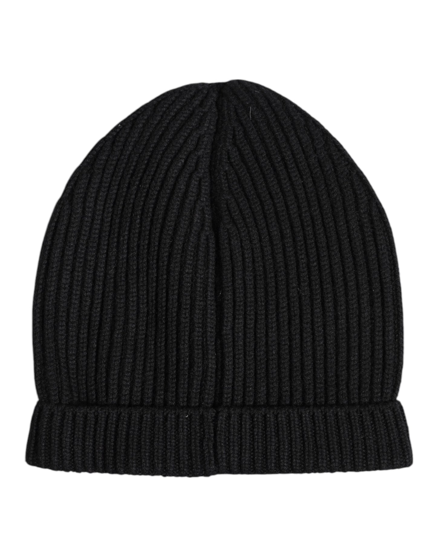 Dolce & Gabbana Black Cashmere Knitted Winter Beanie Men's Hat