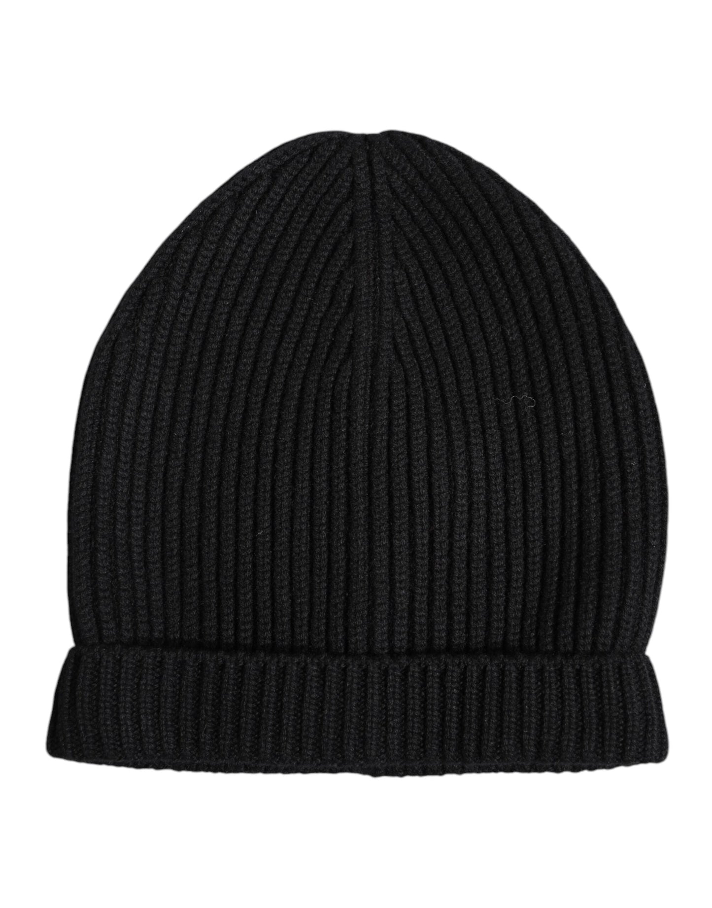 Dolce & Gabbana Black Cashmere Knitted Winter Beanie Men's Hat