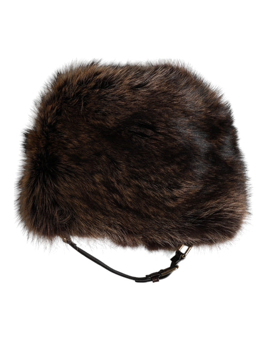 Dolce & Gabbana Brown Fur Women Bucket Women's Hat