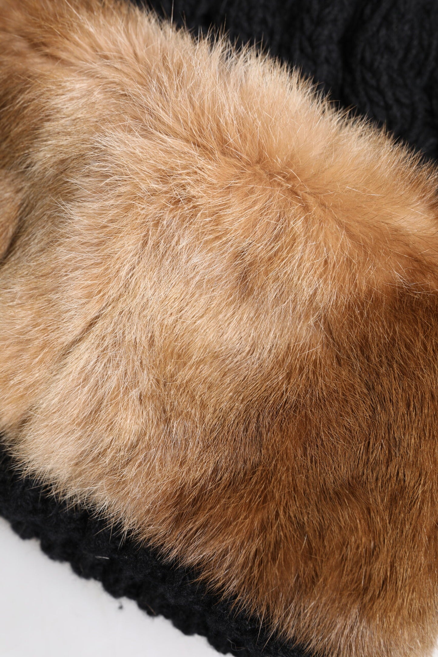 Dolce & Gabbana Black Brown Dyed Rabbit Real Fur Winter Beanie Women's Hat