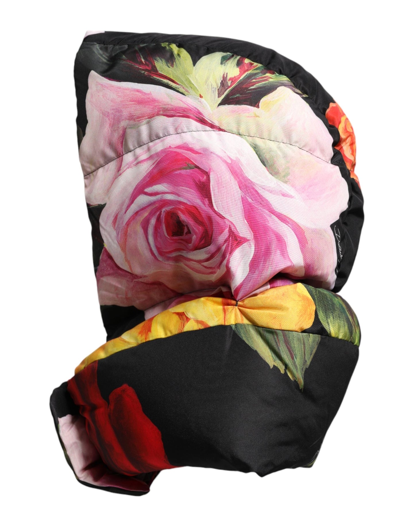 Dolce & Gabbana Black Floral Print Whole Head Wrap Women's Hat