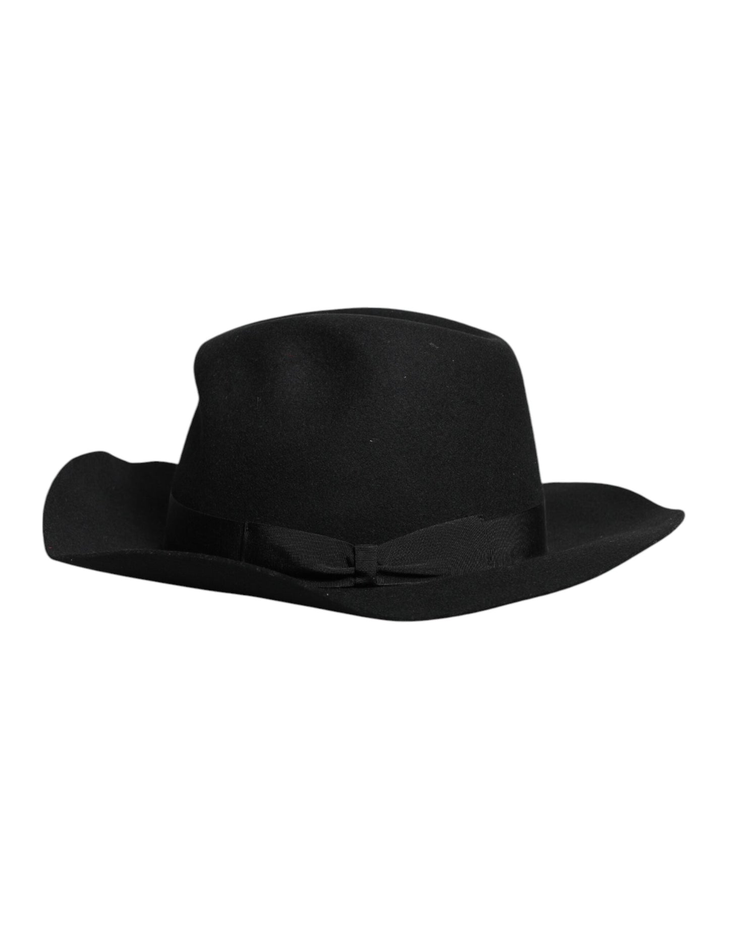 Dolce & Gabbana Black Wide Brim Trilby Fedora Women's Hat