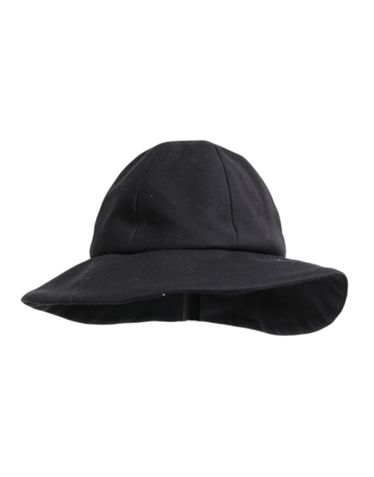 Dolce & Gabbana Black Cotton Wide Brim Bucket Women's Hat