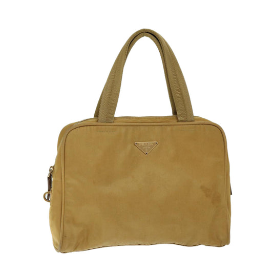 PRADA Hand Bag Nylon Beige  69941