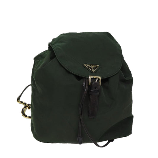 PRADA Chain Backpack Nylon Black  69943