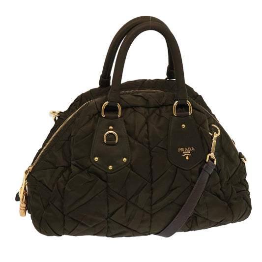 PRADA Hand Bag Nylon 2way Khaki  69944
