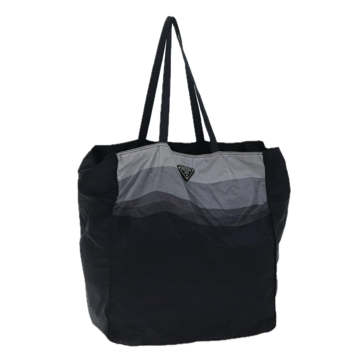 PRADA Tote Bag Nylon Black Gray  69946