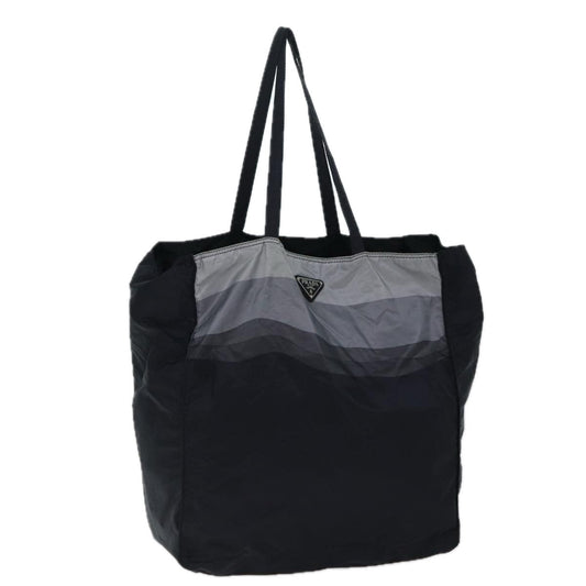 PRADA Tote Bag Nylon Black Gray  69946