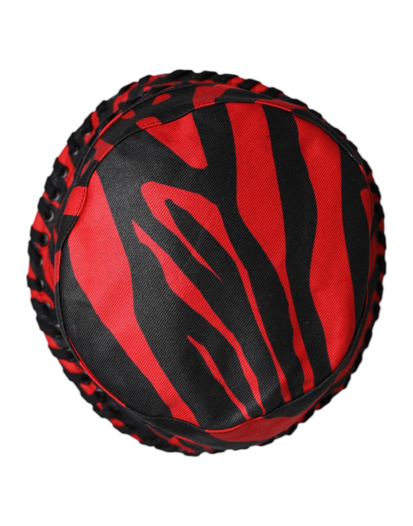 Dolce & Gabbana Black Red Stripe Polyester Wide Brim Bucket Women's Hat