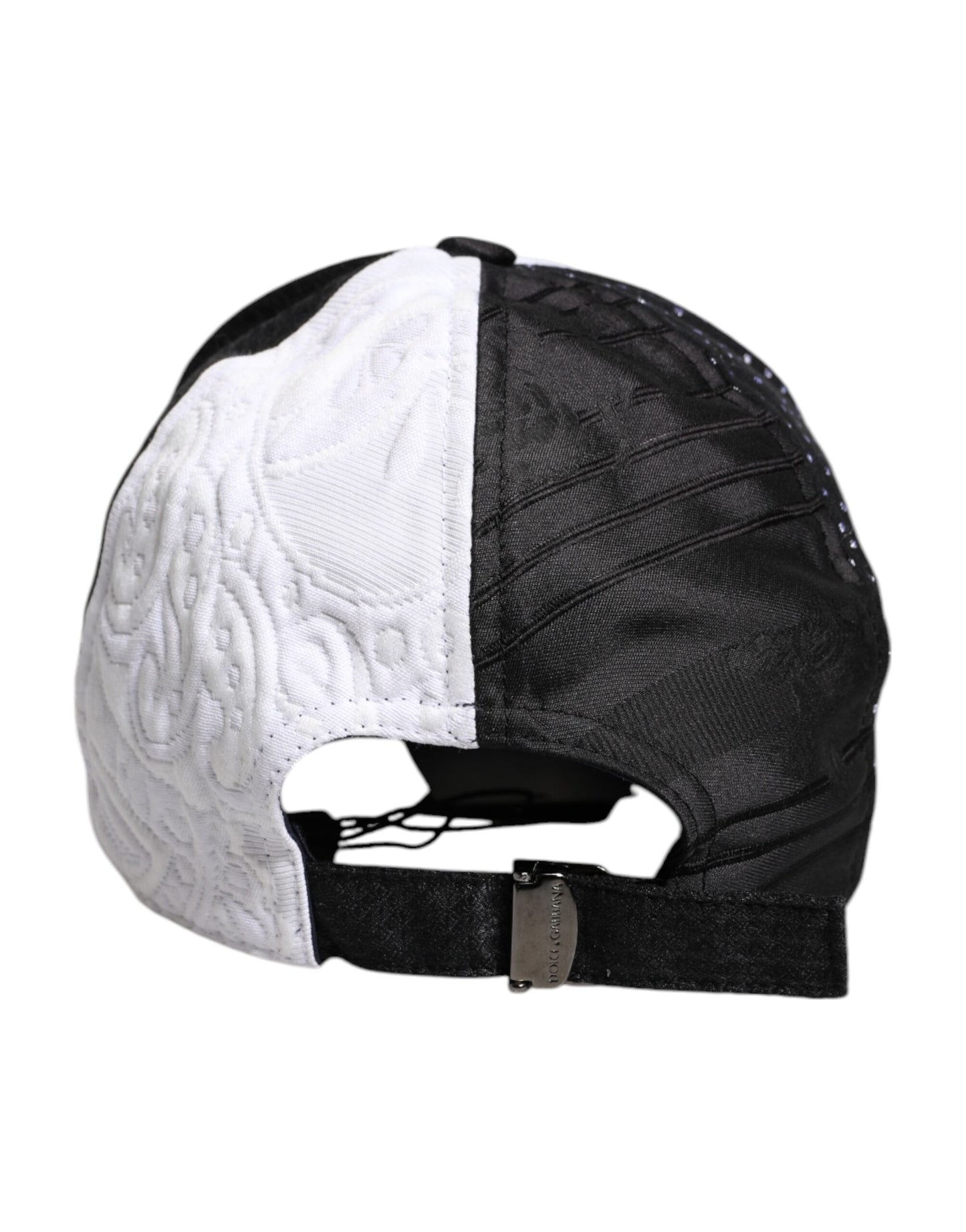 Dolce & Gabbana White Black Polka Dot Feathers Baseball Women's Cap