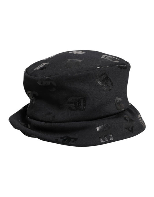Dolce & Gabbana Black DG Monogram Polyester Jacquard Bucket Women's Hat