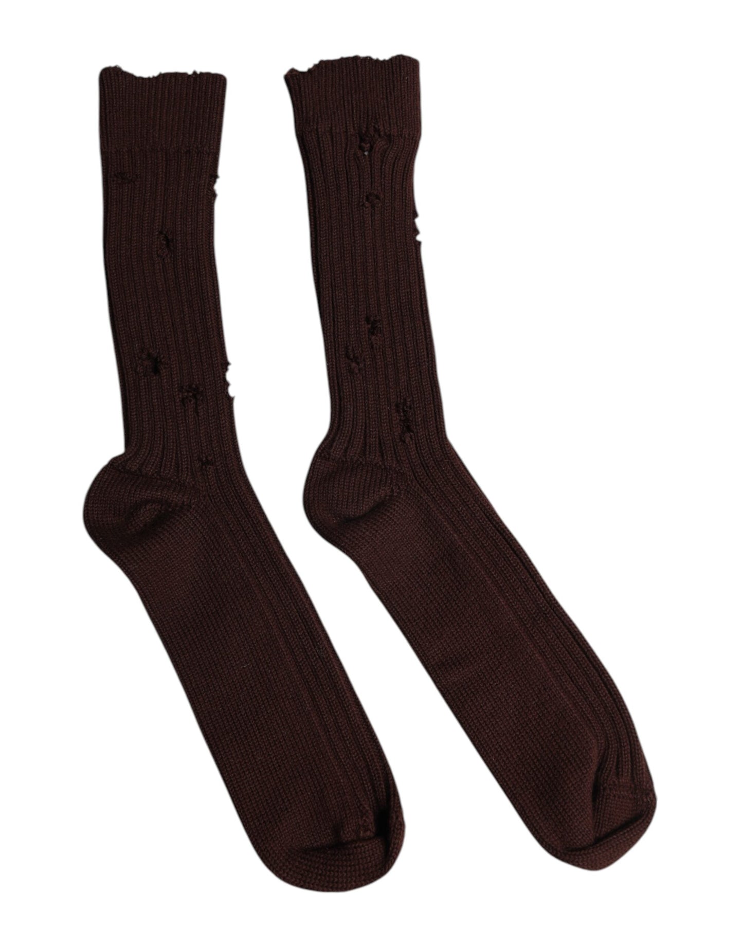Dolce & Gabbana Brown Cotton Stretch Over The Calf  Socks