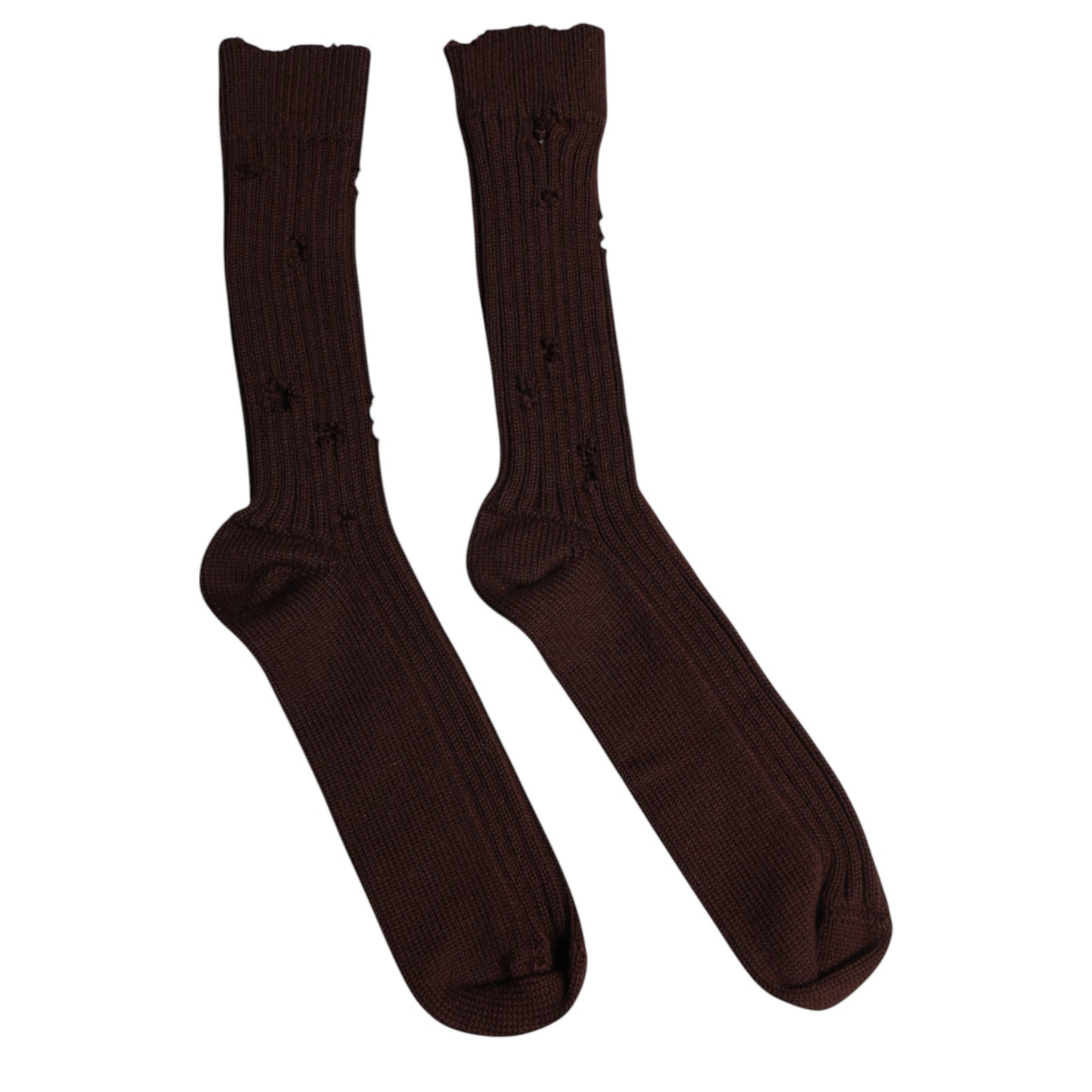 Dolce & Gabbana Brown Cotton Stretch Over The Calf  Socks