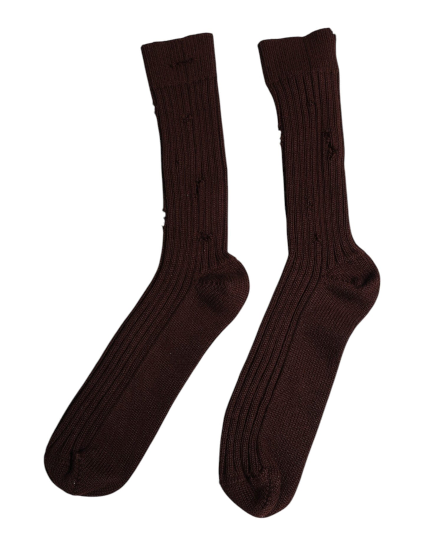 Dolce & Gabbana Brown Cotton Stretch Over The Calf  Socks