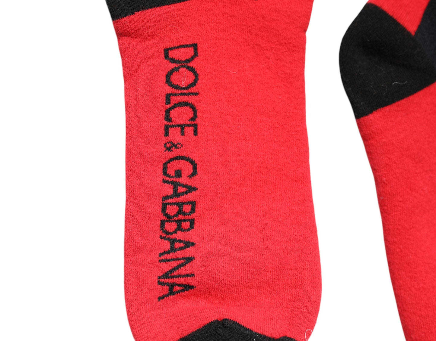 Dolce & Gabbana Red Cotton Stretch Printed Women's Socks