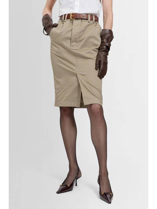 Saint Laurent H71 785389y9i24 9039 Women's Skirt Skirt Long Skirt Midi Skirt Short Skirt Mini Skirt Pants WOMAN BEIGE SKIRTS