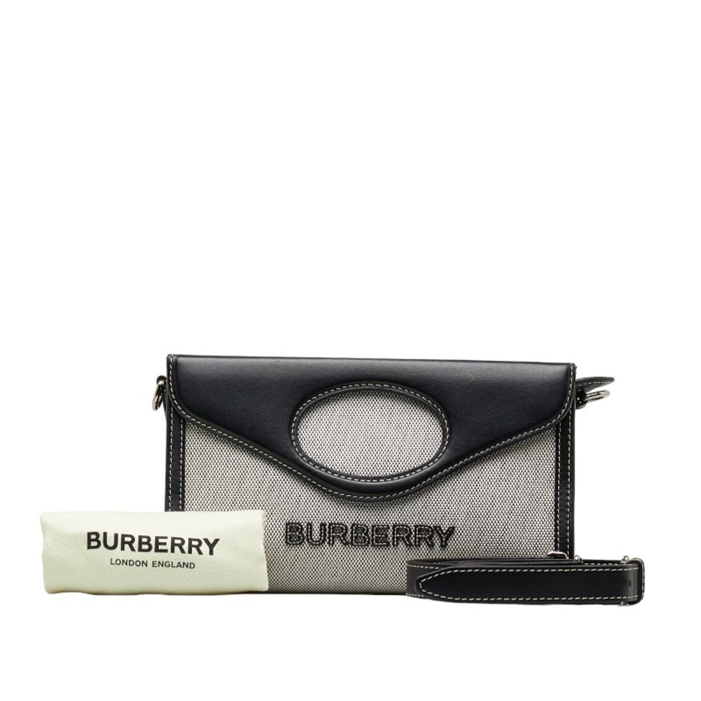 Burberry   Cotton Canvas Leather Handbag Shoulder Bag ()