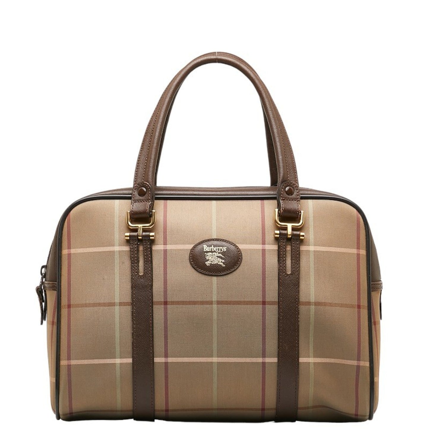 Burberry   Canvas Leather Boston Bag Handbag ()