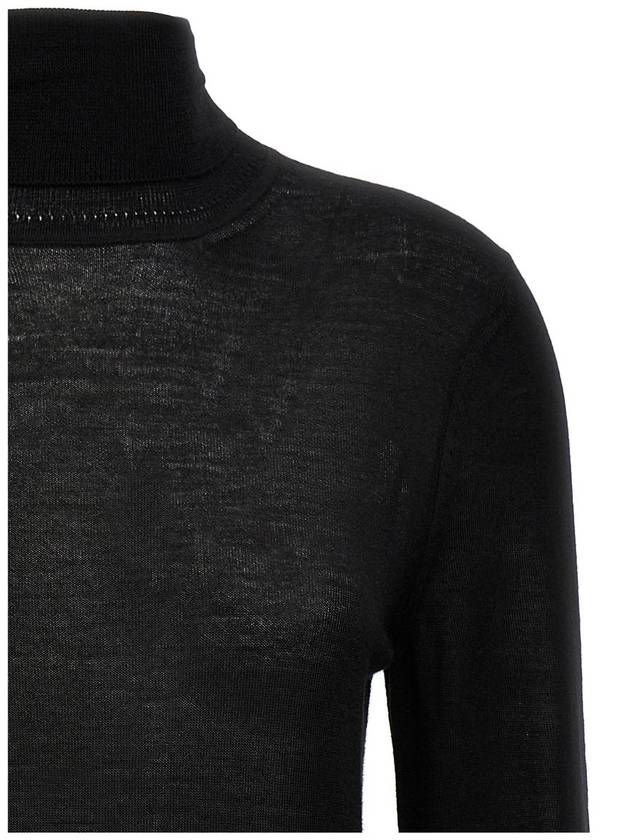 Saint Laurent Cassandre Wool Turtle Neck Black