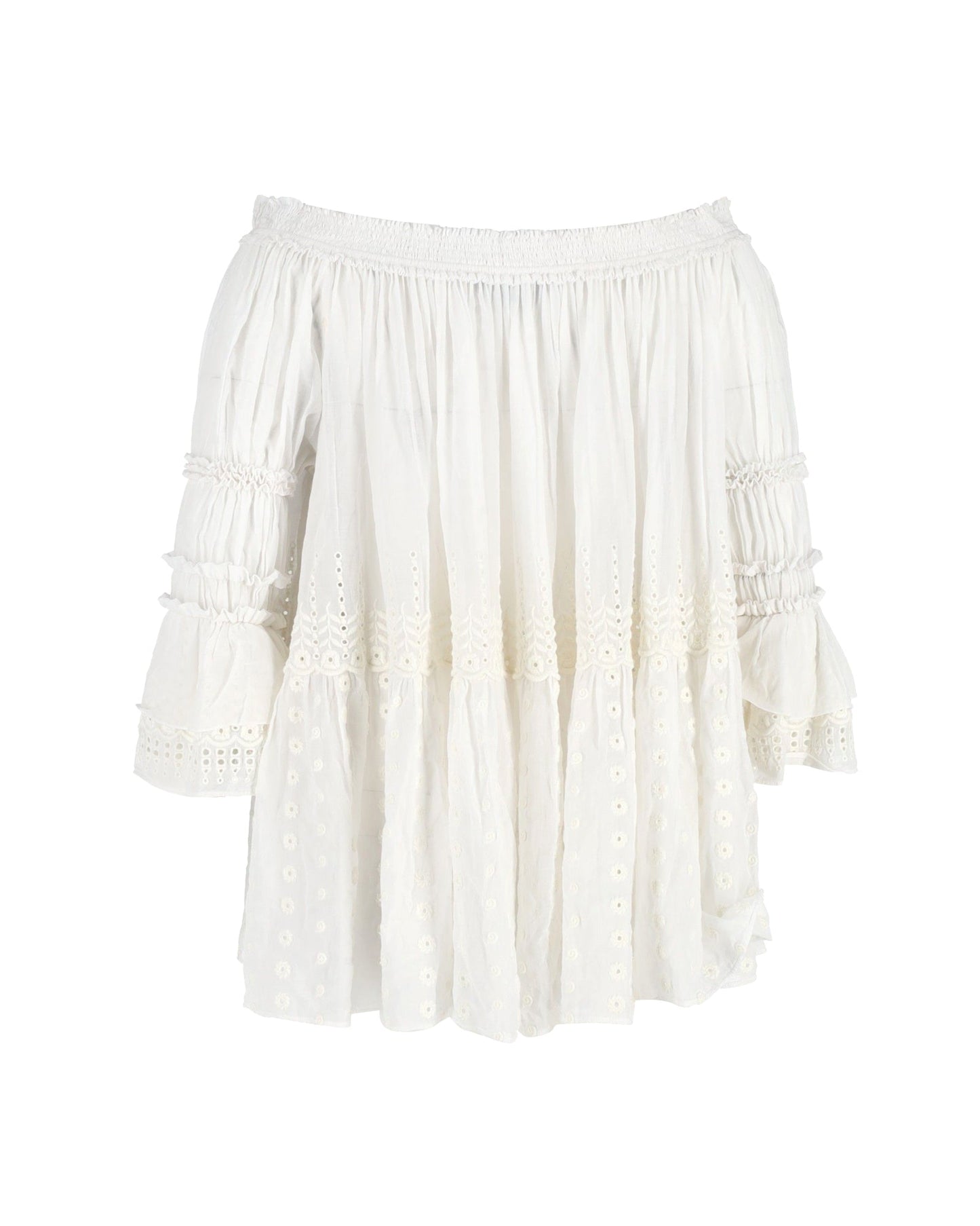 Chloe Off-Shoulder Blouse in White Cotton
