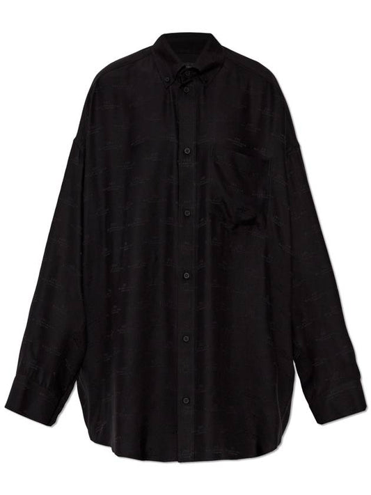 Balenciaga Balenciaga Silk Shirt With Pocket, Women's, Black