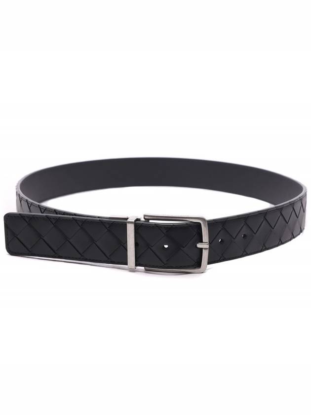 Bottega Veneta Men's Intrecciato Leather Belt Black