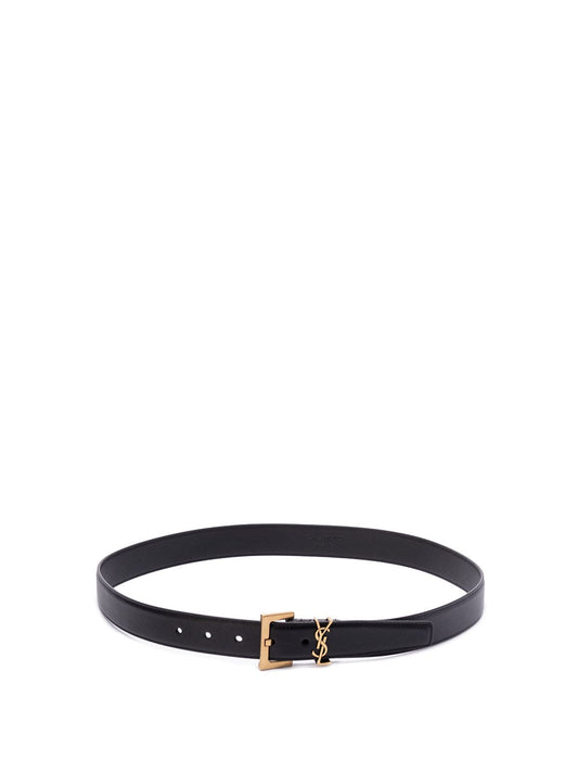 Saint Laurent Women `Cassandre` Belt With Square Buckle