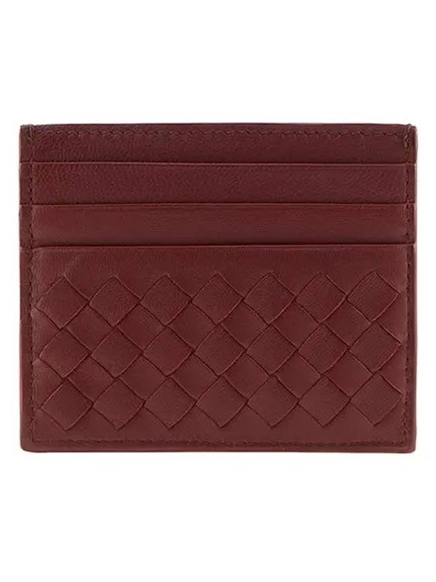 Bottega Veneta Intrecciato Weaving Card Wallet Wine