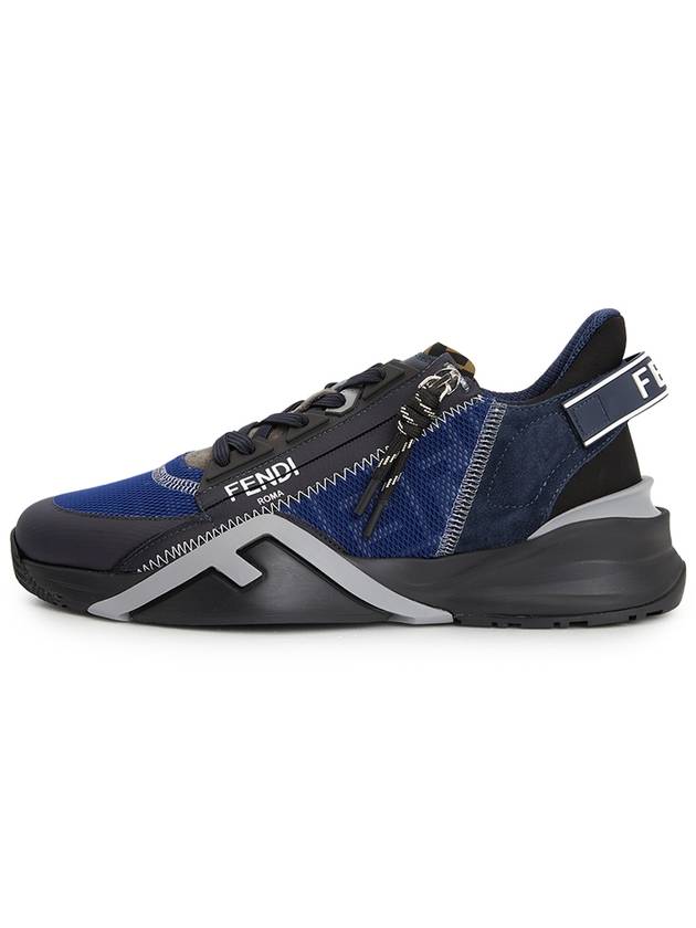 Fendi Flow FF Motif Leather Low Top Sneakers Blue